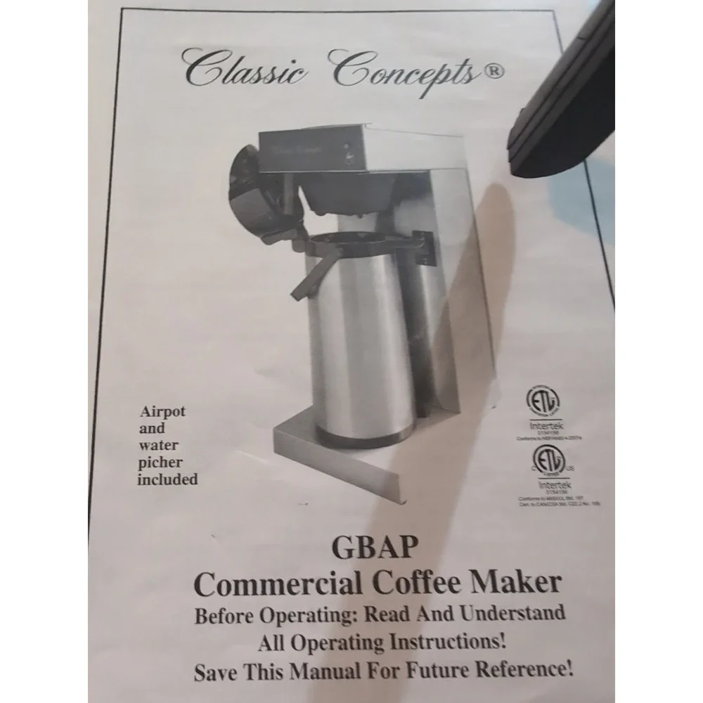 Classic‎ Concepts GBAP Commercial Coffee Maker With Airpot